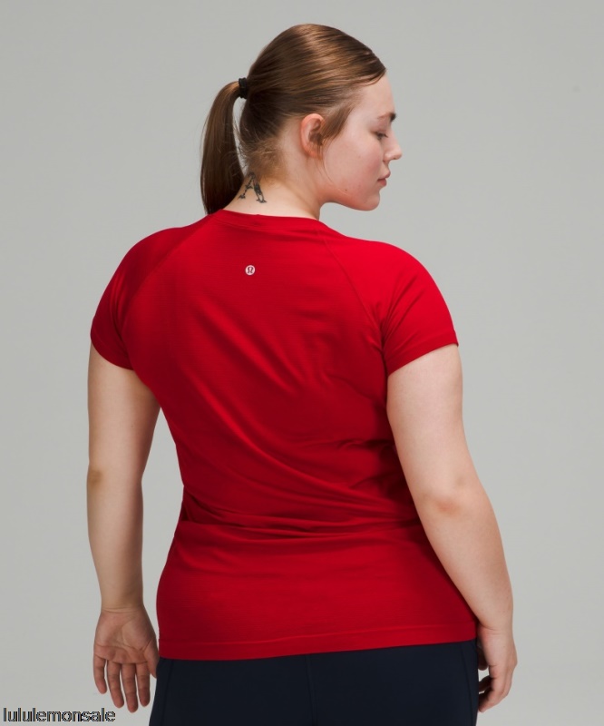 Lululemon Damen DELULU164 | Dunkelrotes Swiftly Tech Kurzarmshirt 20